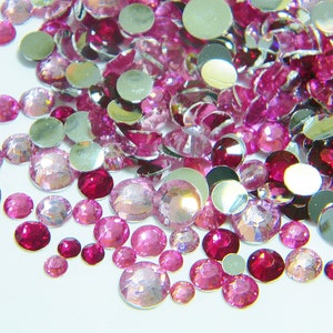1500 Pink Mixed Sizes Colors Flatback Resin Rhinestones 3mm 4mm 5mm ss12 ss16 ss20 with some 6mm DIY Deco Bling Kit Embellishments PINKS