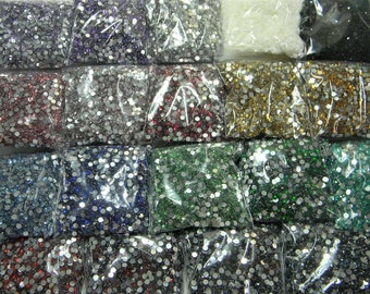 BULK 5,000 3mm FLatback Resin Rhinestones Nonhotfix Faceted Embellishments Choose Color ss12 Social Media Sale