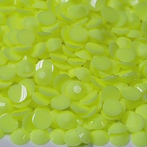 MACAROON OPAQUE Neon Yellow Flatback Jelly Resin Rhinestones with No Ab Coating Choose Size  3mm 4mm 5mm
