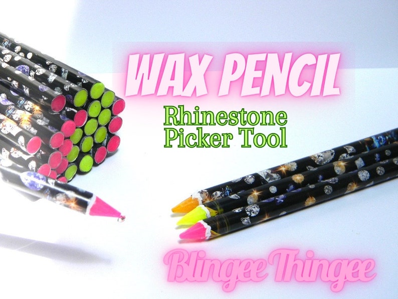 Sale 1 Piece Wax Pencil Rhinestone Picker Tool DIY Deco Bling Tool Craft Supplies Nail Art image 1