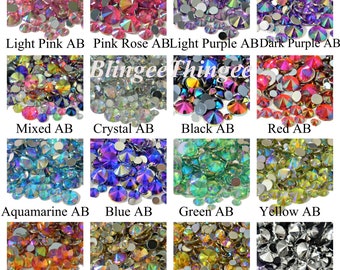 POINTED FACE Acrylic Round Flatback AB Rhinestones Nonhotfix Diy Bling Embellishments Sparkly Crafts 4mm 5mm 6mm 10mm You Choose Color Size