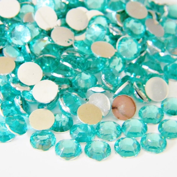 1000 AQUAMARINE Flatback Resin Rhinestones 1000 2mm/ 3mm/4mm/or 5mm ss6/12/16/20 or 200 6mm ss30 DIY Deco Bling Craft Embellishments