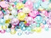 1000 EASTER COLORS Spring Pastels Mixed Colors Sizes Flatback Faux Pearls Resin RHinestones Diy Deco Bling Craft Kit Set Mixes #30 
