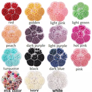 1150 Beads WITH Holes 3/4/5/6/8/10/12mm Plus Reusable Storage Box Container Diy Jewelry Supply You Choose Color