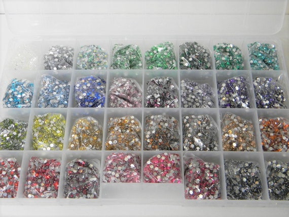 Decoraciones de diamantes de imitación de resina de 4mm, juego de