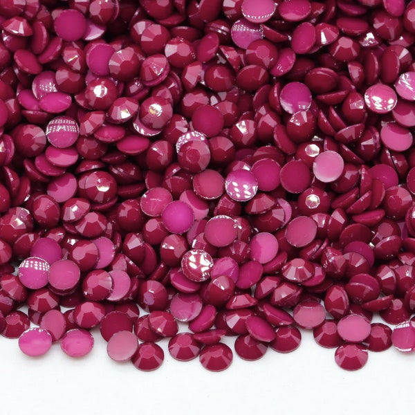 OPAQUE CRANBERRY Flatback Jelly Resin Rhinestones with No Ab Coating Choose Size 2mm 3mm 4mm 5mm or 6mm Bling Embellishments Nonhotfix