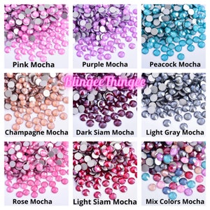 MOCHA GLASS Flatback Faceted Silver Foil Rhinestones Choose Color Size ss6 ss10 ss12 ss16 ss20 ss30 Bling High Quality Gems Jewels