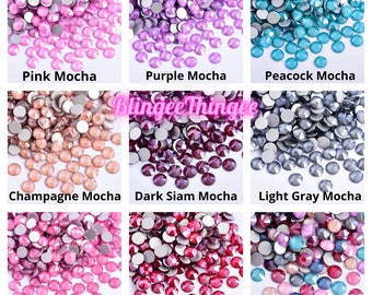 MOCHA GLASS Flatback Faceted Silver Foil Rhinestones Choose Color Size ss6 ss10 ss12 ss16 ss20 ss30 Bling High Quality Gems Jewels