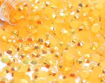 1000 MEDIUM ORANGE AB Jelly 2mm/3mm/4mm/or 5mm or 200 6mm Flatback Resin Rhinestones ss6/12/16/20or 30ss  Embellishments Craft