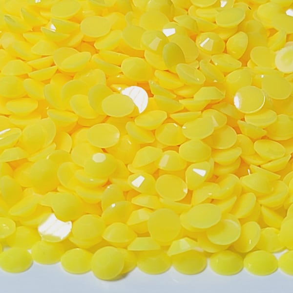 Clearance OPAQUE Canary Yellow Flatback Jelly Resin Rhinestones with No Ab Coating Choose Size  3mm 4mm 5mm