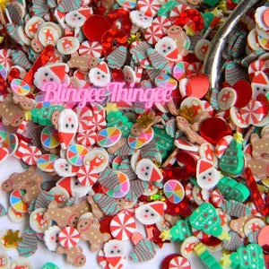 Christmas Assortment Polymer Clay Fake Sprinkles Slices  Mix  NON EDIBLE Sprinkle Mix #35