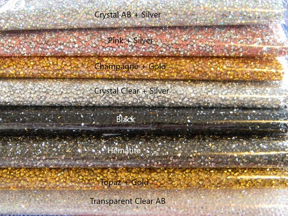 Hotfix Resin Rhinestone Sheets Chaton Jewel Sheet Mesh Banding Trim Iron On Applique Panel 13 1/2 Inches By 9 1/2 Inches DIY Choose Color