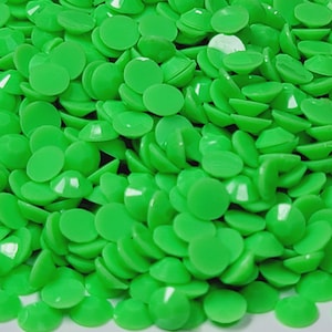 Clearance OPAQUE Green Flatback Jelly Resin Rhinestones with No Ab Coating Choose Size  3mm 4mm 5mm