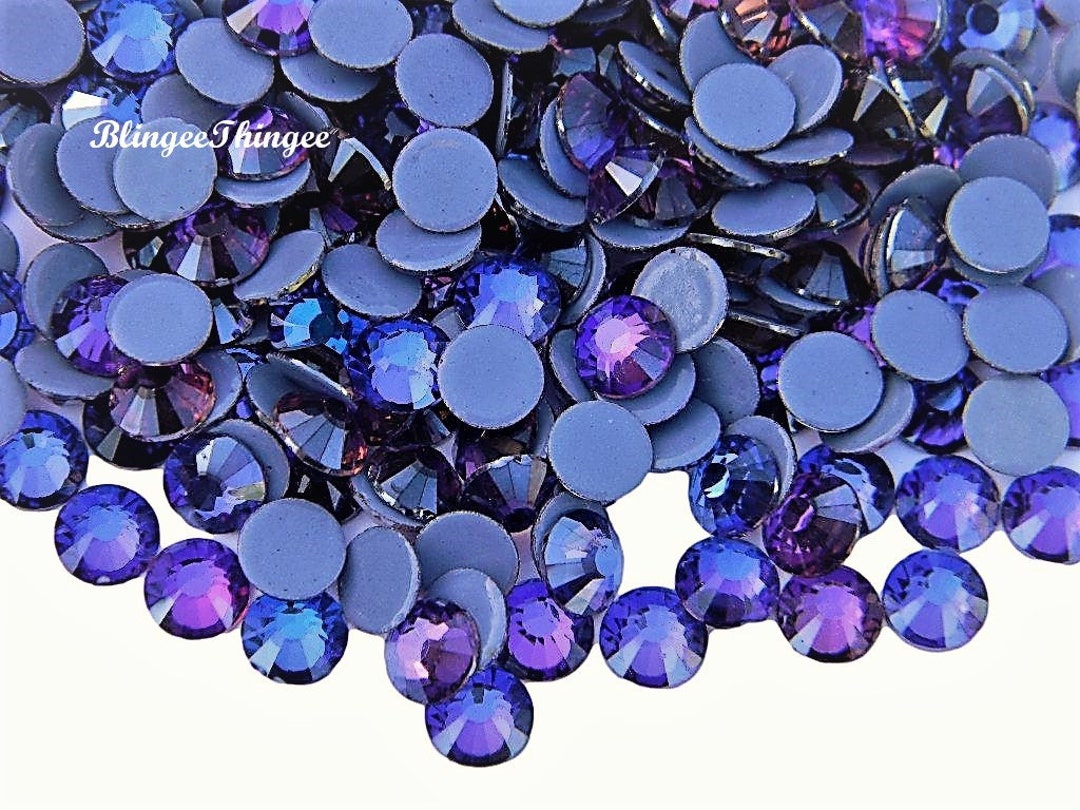  Hotfix Rhinestones Bulk,14400pcs Hot Fix Rhinestones For  Crafts,Clothes,Decoration,4mm SS16,Purple Velvet