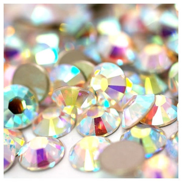 1000 2mm Crystal AB Color Flatback Resin Rhinestones Round High Quality Faceted Bling Nail Art Decoration DIY Deco Kit Embellishments ss6