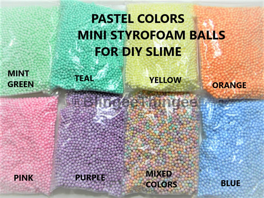 Micro-Polystyrene Beads Small Foam Balls Slime Beads Set with 3