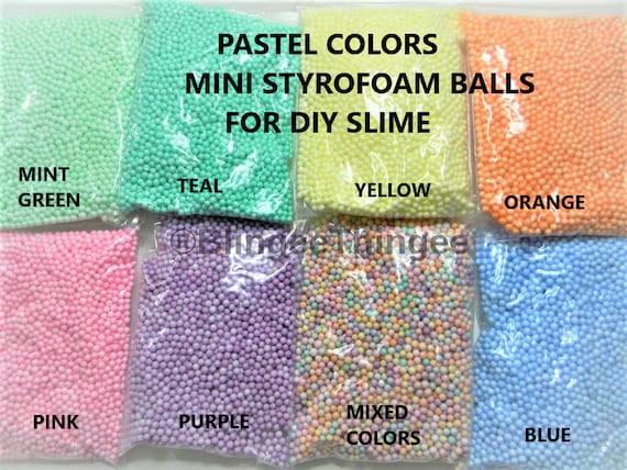 PASTEL COLORS Mini Styrofoam Balls 4mm 6mm Polystyrene Filler Foam Ball  Beads You Choose Color DIY Slime Floam Arts and Crafts Supplies 
