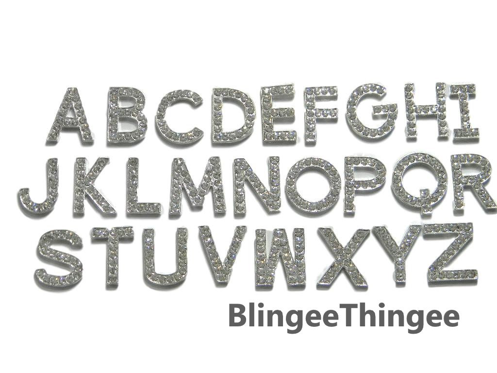 EXCEART 26pcs Rhinestone Alphabet Beads Letter