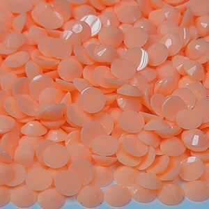 MACAROON OPAQUE PEACH Flatback Jelly Resin Rhinestones with No Ab Coating Choose Size  3mm 4mm 5mm