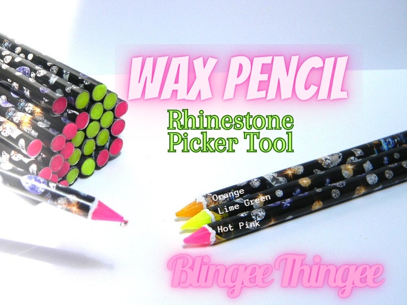 Sale 1 Piece Wax Pencil Rhinestone Picker Tool DIY Deco Bling Tool Craft Supplies Nail Art image 2