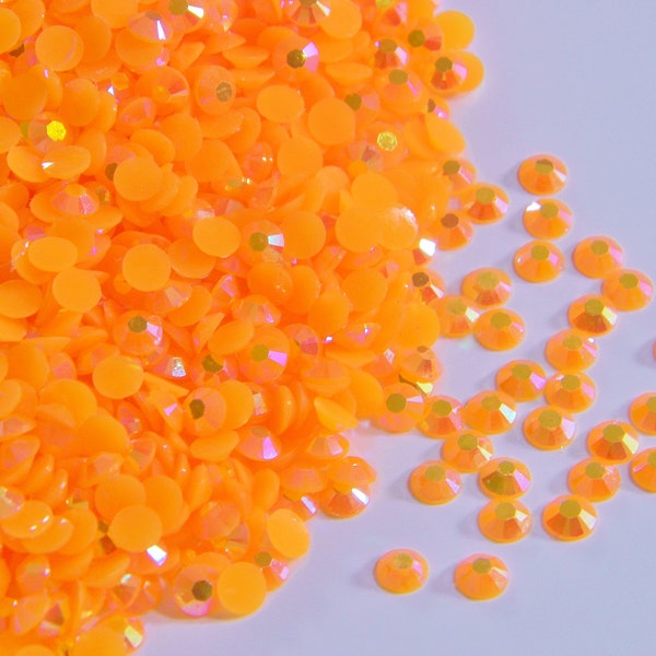 ORANGE Jelly AB Flatback Resin Rhinestones 1000 3mm or 1000 4mm or 1000 5mm or 200 6mm DIY Deco Bling Embellishments Craft Supply