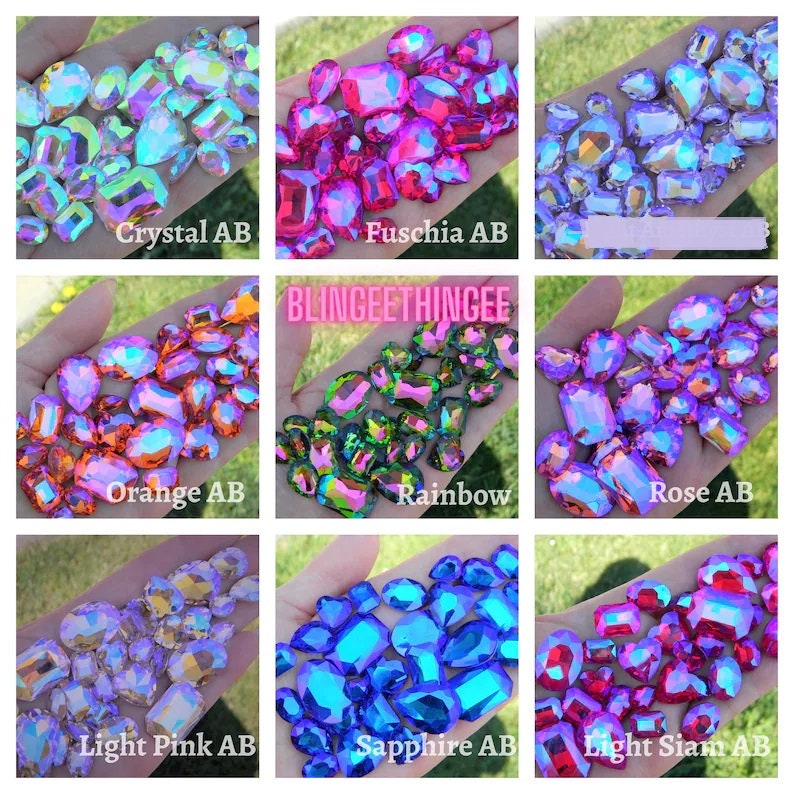 Rainbow Rhinestones Crafts, 10mm Heart Shape Rhinestone