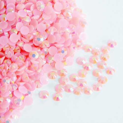 RD-74486 AB Jelly Rhinestones - 15,000pcs, 5mm Flatback Resin Gems For Nail Art & Crafts