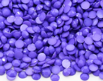 OPAQUE DARK PURPLE Flatback Jelly Resin Rhinestones sin recubrimiento Ab Elija tamaño 2mm 3mm 4mm 5mm o 6mm Bling Embellecimientos Nonhotfix