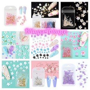 FLOWERS Nail Art Gems Choose Color Flatback   Rhinestone Gem Jewel Bling Embellishment Nail Art Craft Supplies
