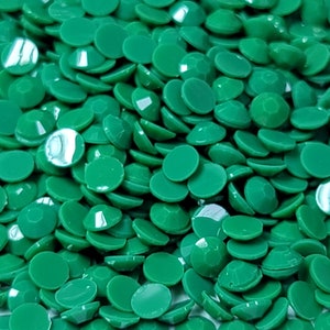 Clearance OPAQUE Emerald Flatback Jelly Resin Rhinestones with No Ab Coating Choose Size  3mm 4mm 5mm