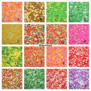 Fruchtmischungen Scheibe Polymer Clay Fake Streuseln Diy Slime Add Ins Filler Kawaii Dekoden 3D Nail Art Fake Foods Sie wählen 10 Gramm