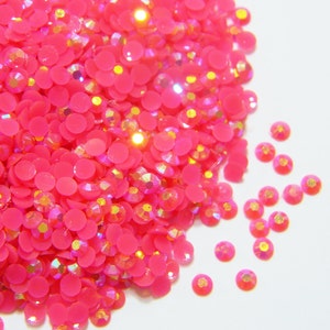 1000 3mm 4mm or 5mm ROSE AB or 200 6mm Jelly Flatback Resin Rhinestones Candy Cabs for Craft Projects or Nail Art Embellishments ss12