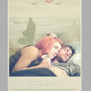 Eterno Sol de la Mente Sin Mancha Cartel // Jim Carrey // Kate Winslet // Cartel de película mínima // 11 x 17 // A3 // RIBBA 290 x 390mm imagen 2