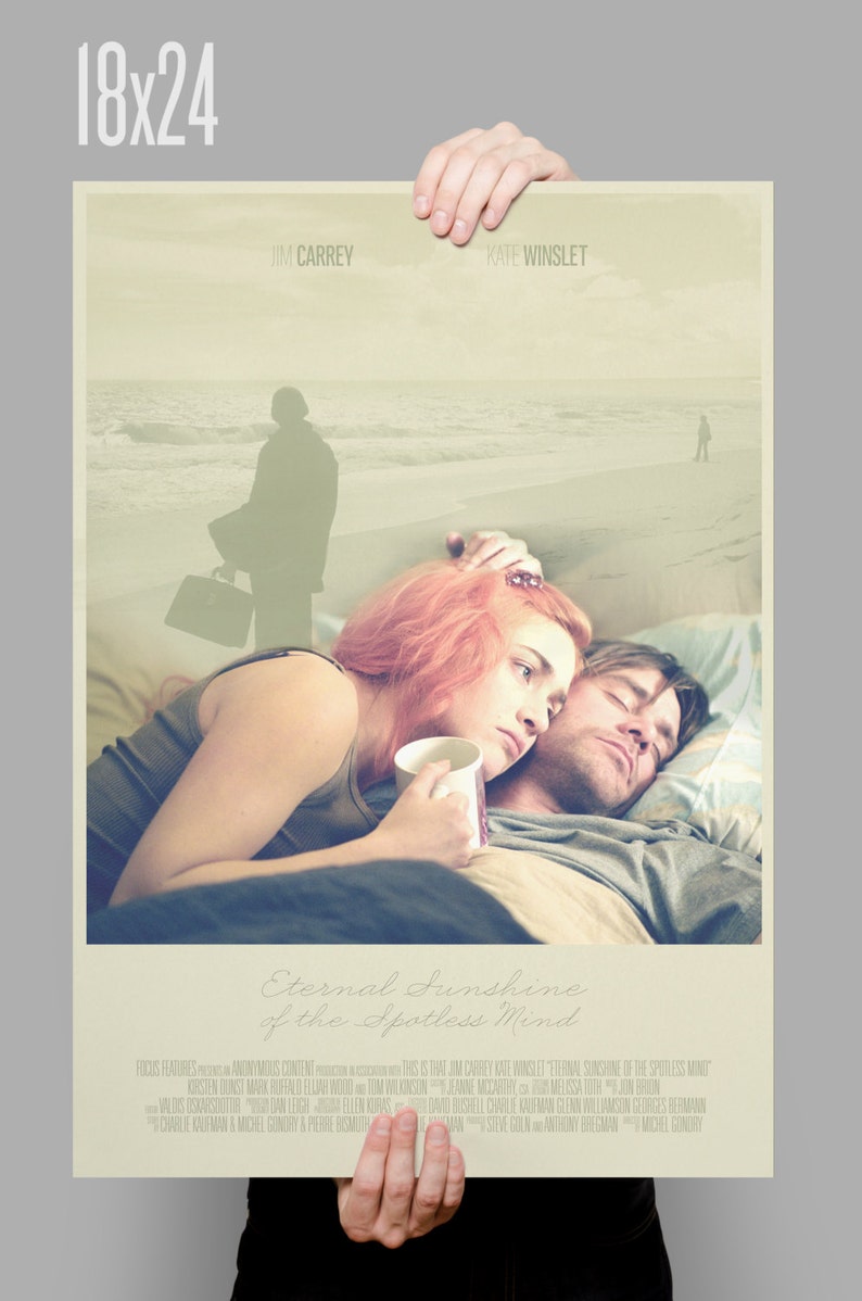 Eterno Sol de la Mente Sin Mancha Cartel // Jim Carrey // Kate Winslet // Cartel de película mínima // 11 x 17 // A3 // RIBBA 290 x 390mm imagen 2