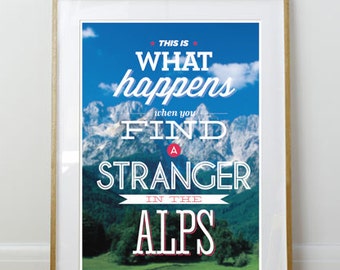A Stranger in the Alps // The Big Lebowski Poster // Dorm Room Print // 11 x 17 // A3 // RIBBA 290 x 390mm