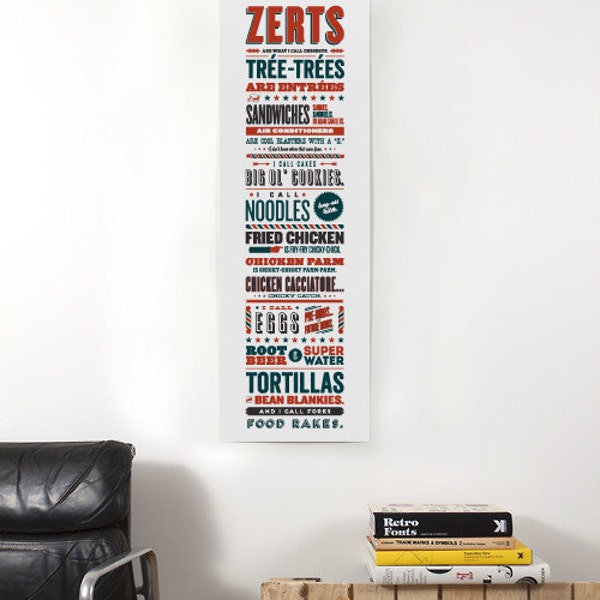 Parks and Recreation Print // Tom Haverford // Apps and Zerts Poster // 8" x 24" // 12" x 36"