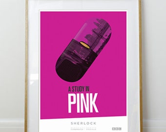 Sherlock Poster // A Study in Pink // Home Decor // 11 x 17 // A3 // RIBBA 290 x 390mm