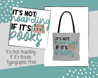 It’s Not Hoarding If It’s Books Pastels AOP Tote Bag, Book Bag, Gym Bag, Carry All Tote