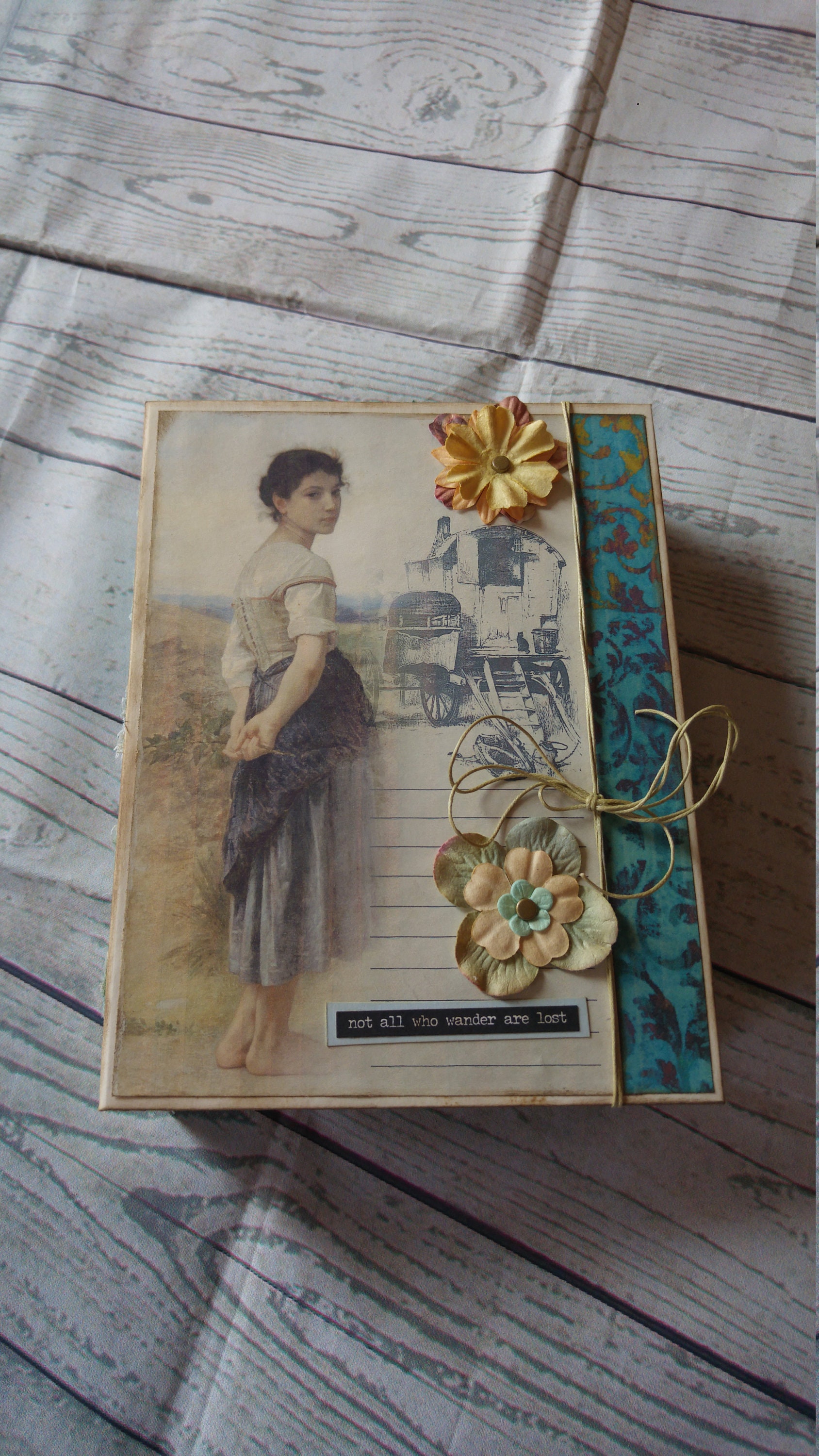 Blank Square Scrapbook 8x8 Vintage Kraft, Photo Album, Guest Book, Card  Pages