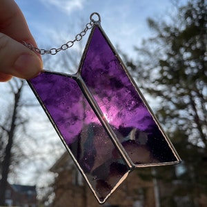 BTS Stained Glass ARMY Purple Logo Window Hanging Suncatcher BTS Jimin Jungkook Jin Suga Jhope
