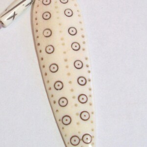 Tribal Faux Ivory Pendant Necklace: Boho Leather Cord, Macrame Detail image 2