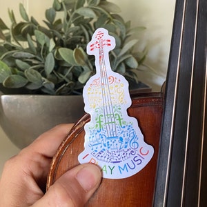 I Play Music Violin Sticker