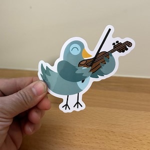 Violin Bird Sticker