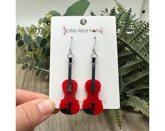 Violin Viola Cello Acrylic Dangle Earrings