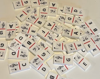 Music Note Domino Game - White