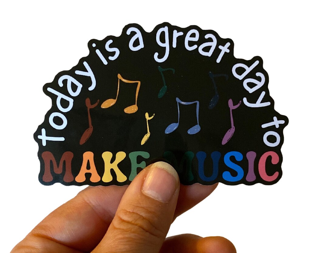 Make Music Sticker: Colorful Music Notes (4x2.5 Inches) - Etsy