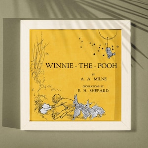 Winnie the Pooh Print of Book Illustration Pooh Bear from First Edition Original A. A. Milne Book Cover, Illustration by E. H. Shepard