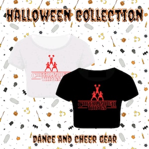 Cheer Things Crop Top | Gift for Cheerleader | Cheer Crop Tee | Cheer Halloween Crop Top | Cheer Crop Top | Girl&#39;s Crop | Cheer Stranger