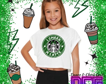 Cheer A Latte tshirt | Custom Cheer shirt | Cheer crop top | Cheer Team | Cheer A Latte Shirt | Cheerleader shirt | Cheer Gift for her