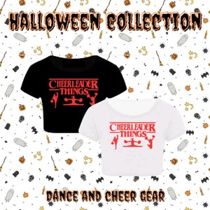 Cheer Things Crop Top | Gift for Cheerleader | Cheer Crop Tee | Cheer Halloween Crop Top | Cheer Crop Top | Girl&#39;s Crop | Cheer Stranger